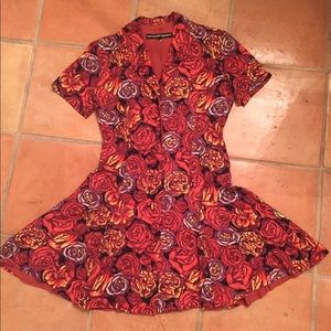 Vintage Katharine Hamnett Red Rose Dress